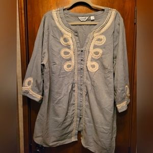 Avenue Blue/ Grey Blouse, Size 18/20